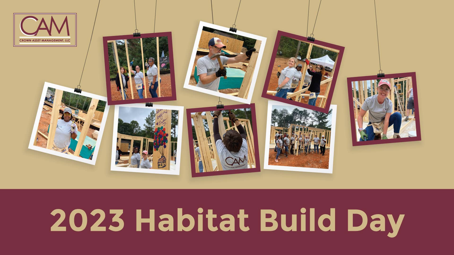 collage of images of Crown Assset team working at the Habitat Build Day 2023